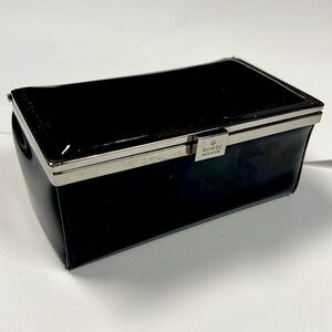 Gucci Black Patent Tom Ford Era Rectangular Travel Jewelry Make Up Case Clutch